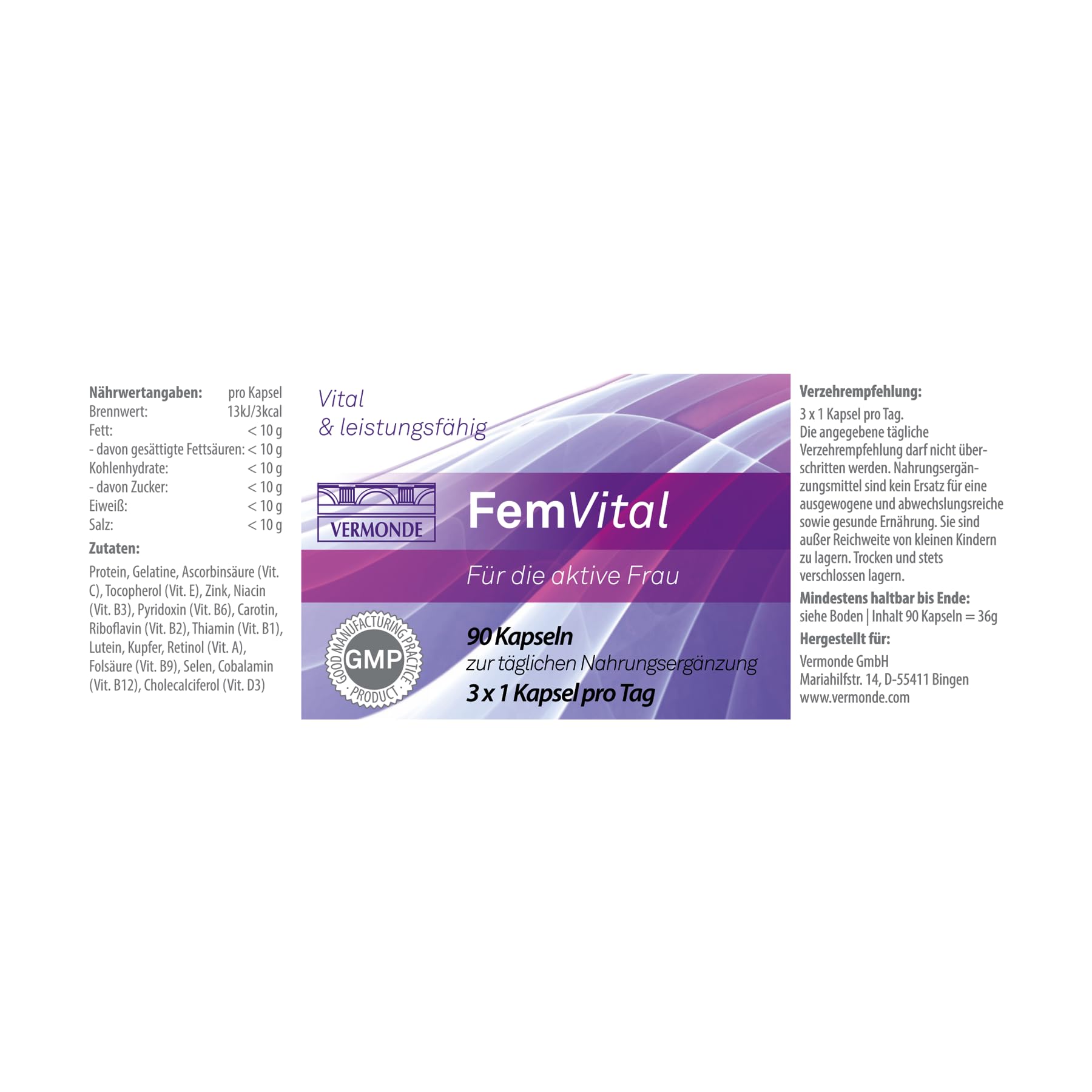 FemVital: Hormon Balance Kapseln für Frauen – Natürliche Unterstützung bei Wechseljahre & Zyklus – Reguliert Hormonhaushalt & Energie mit Vitamin B6, C & CARE®-Technologie – 90 Kapseln