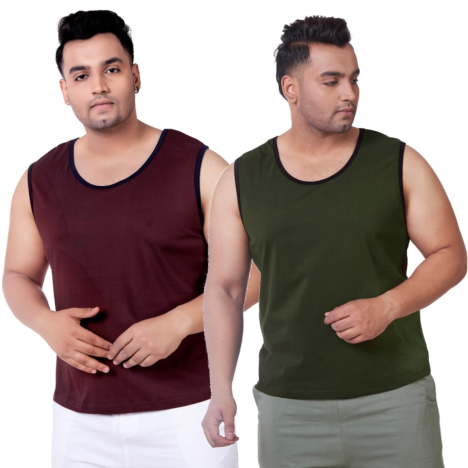 vaishvik Mens Plus Size Sando Tank - Pack of 2-picture-35