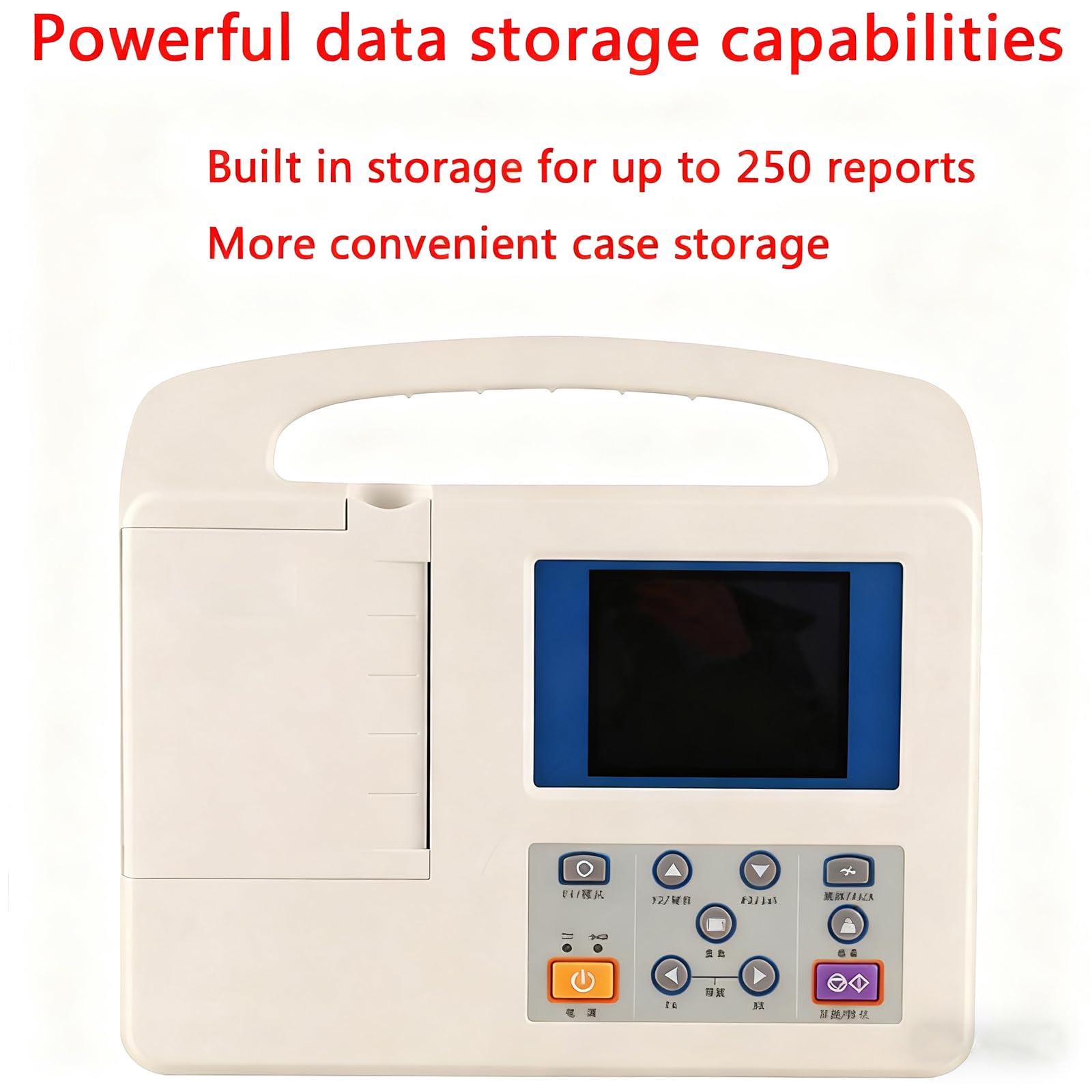 Tragbares EKG-Gerät, 12-K-Digital-EKG-Herzmonitor Mit Farb-LCD-Display und Thermodruckpapier, Professioneller EKG-Patientenmonitor Für Krankenhaus, Klinik, Intensivstation Und Heimgebrauch