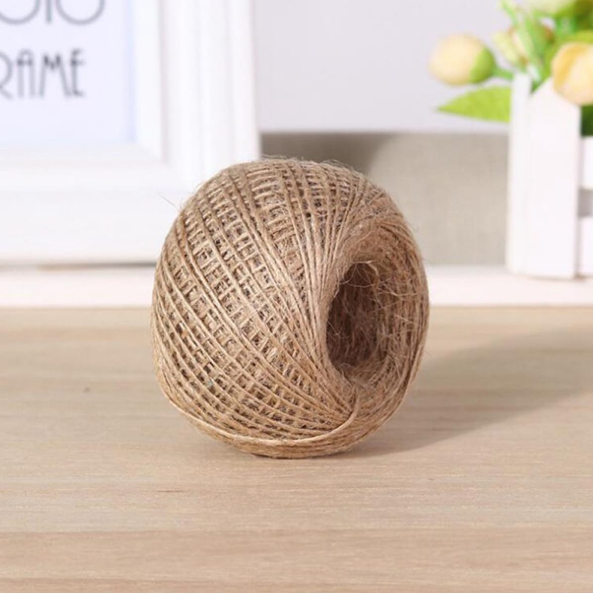 Natural Jute Twine Rope String Lightweight Thickness 30m Length 6pcs 3mm Diameter for Bouquet Wrapping and Festival Events DIY Crafts