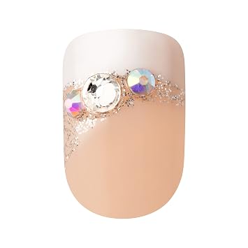 KISS imPRESS Press-On Manicure, Believe, Short Length Square, with PureFit Technology, Includes Prep Pad, Mini File, Cuticle Stick, and 30 Fake Nails