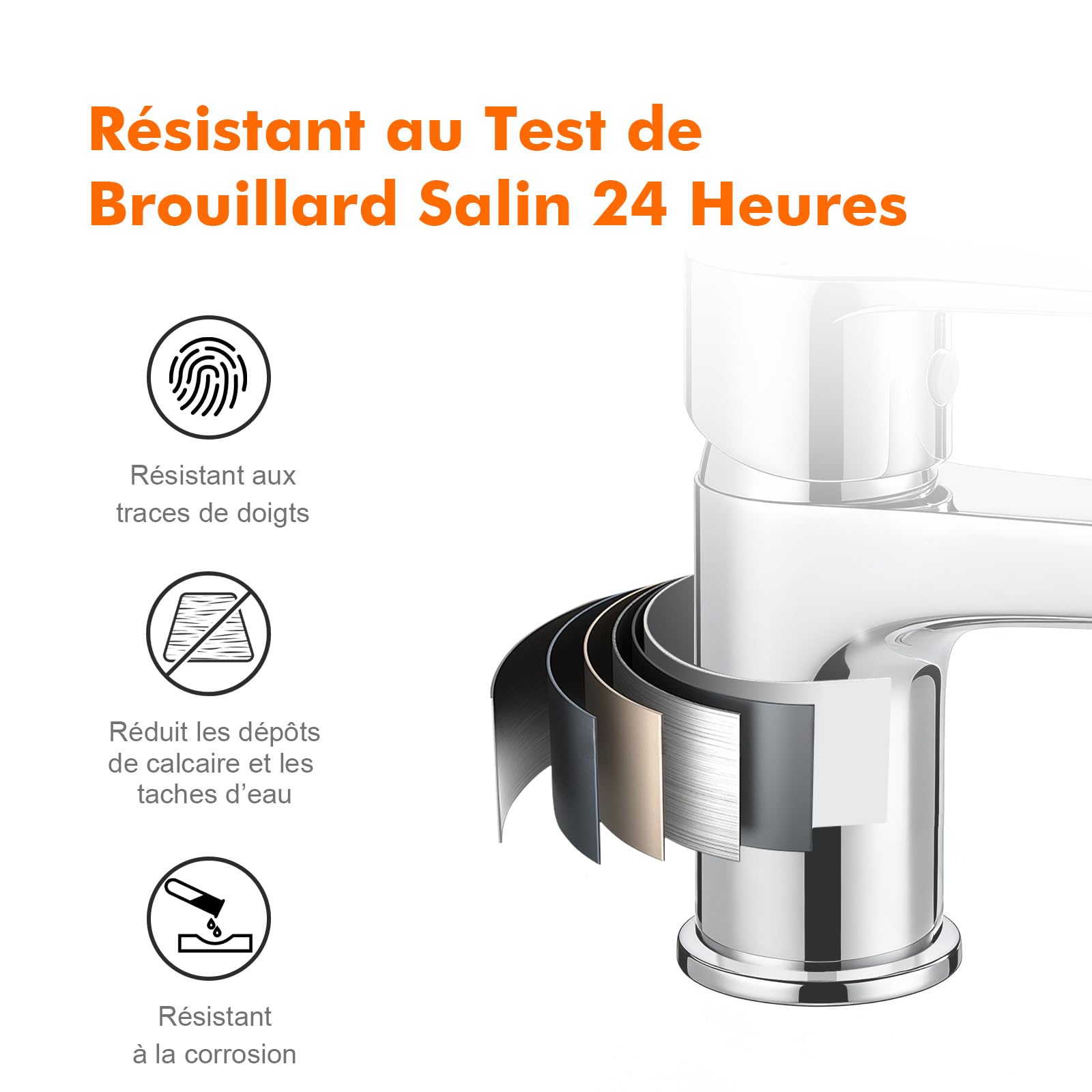 Ibergrif mitigeur lavabo en laiton chromé à bec réglable | Monocommande, cartouche céramique anti-fuite, raccord G trois huit, eau chaude et froide