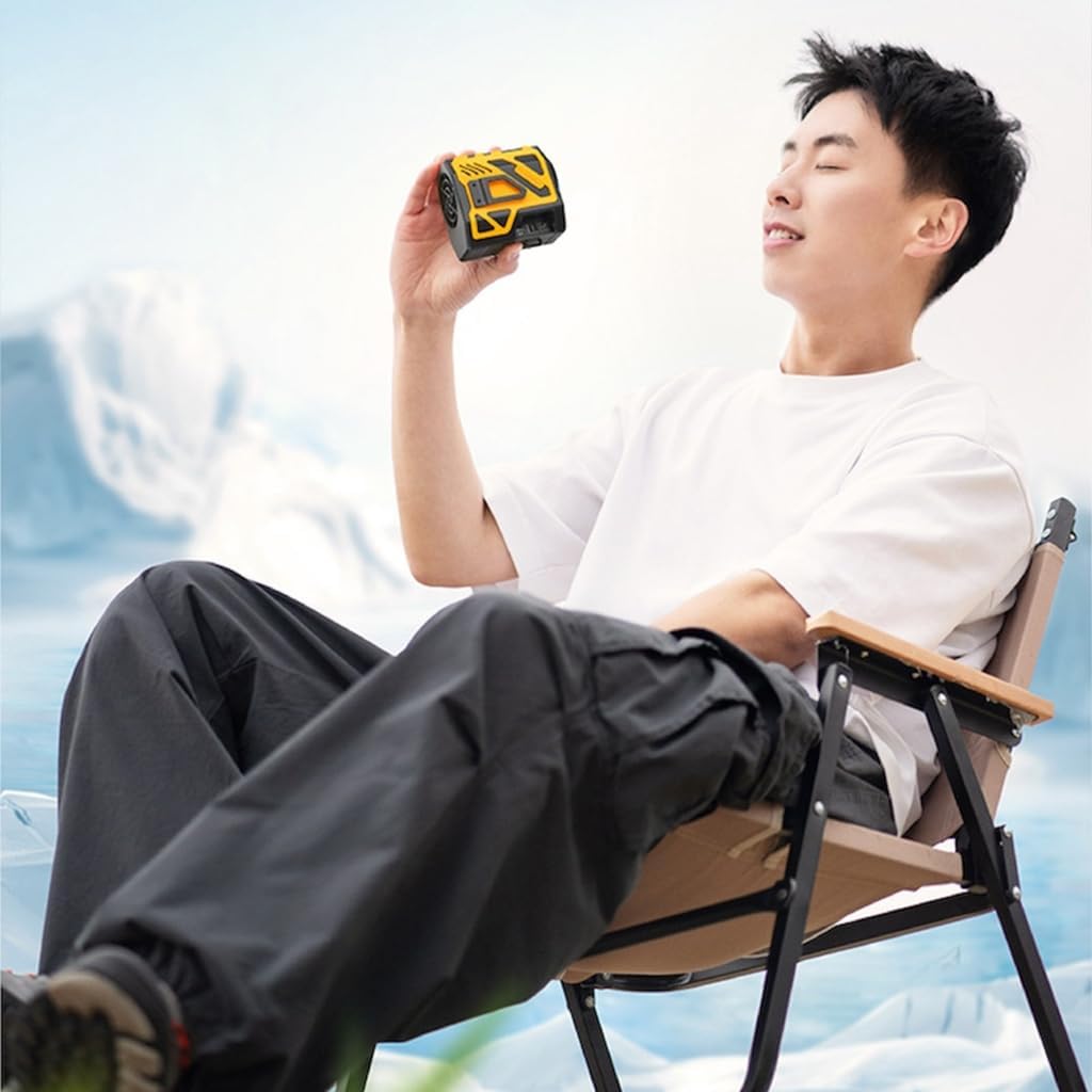 Outdoor Waist Fan Belt Fan Rechargable Cooling Fan 6000mAh Clip Fan ABS Texture Suitable for Travel Camping Fishing Use
