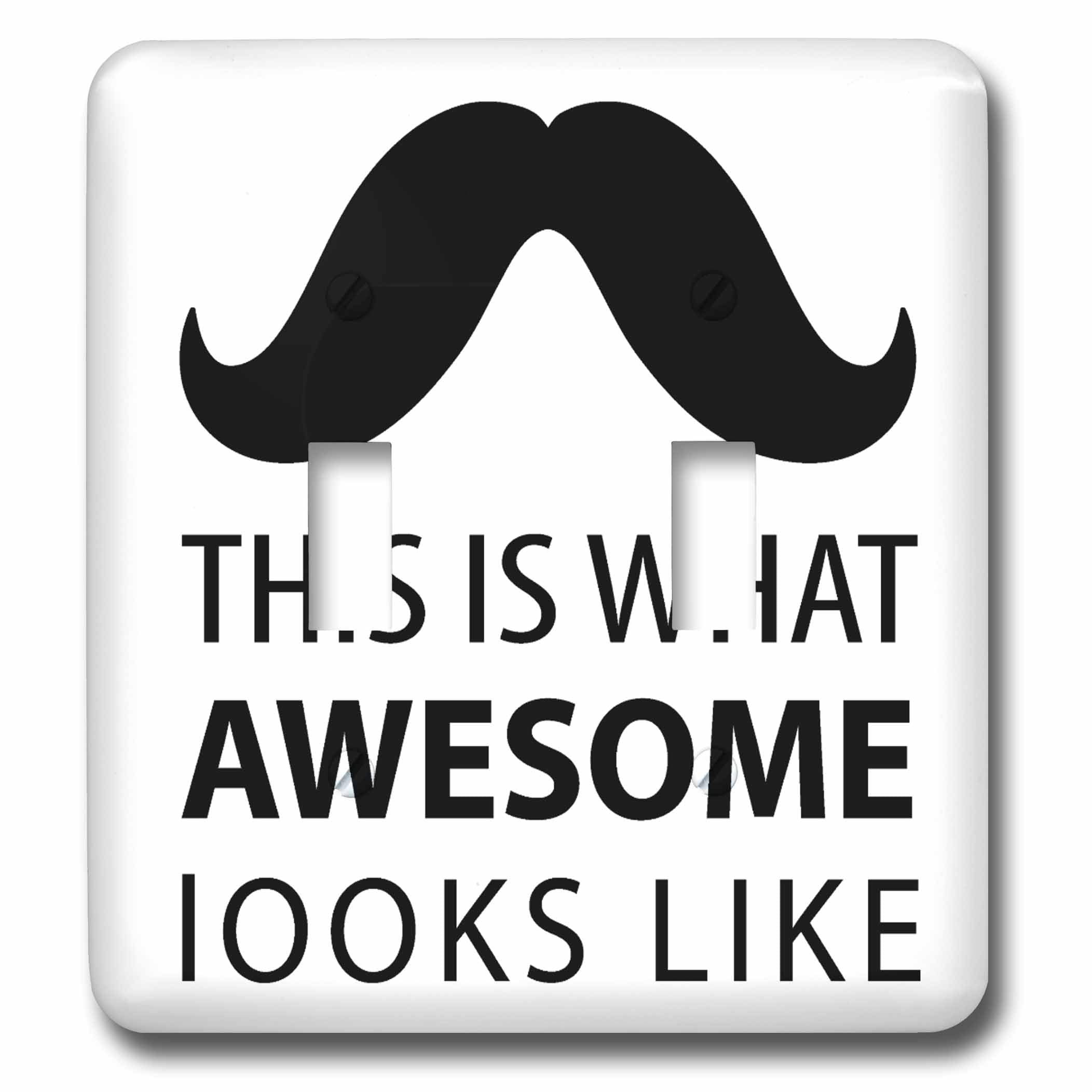 Interrupteur retro moustache hipster noir et blanc pour deco de chambre vintage