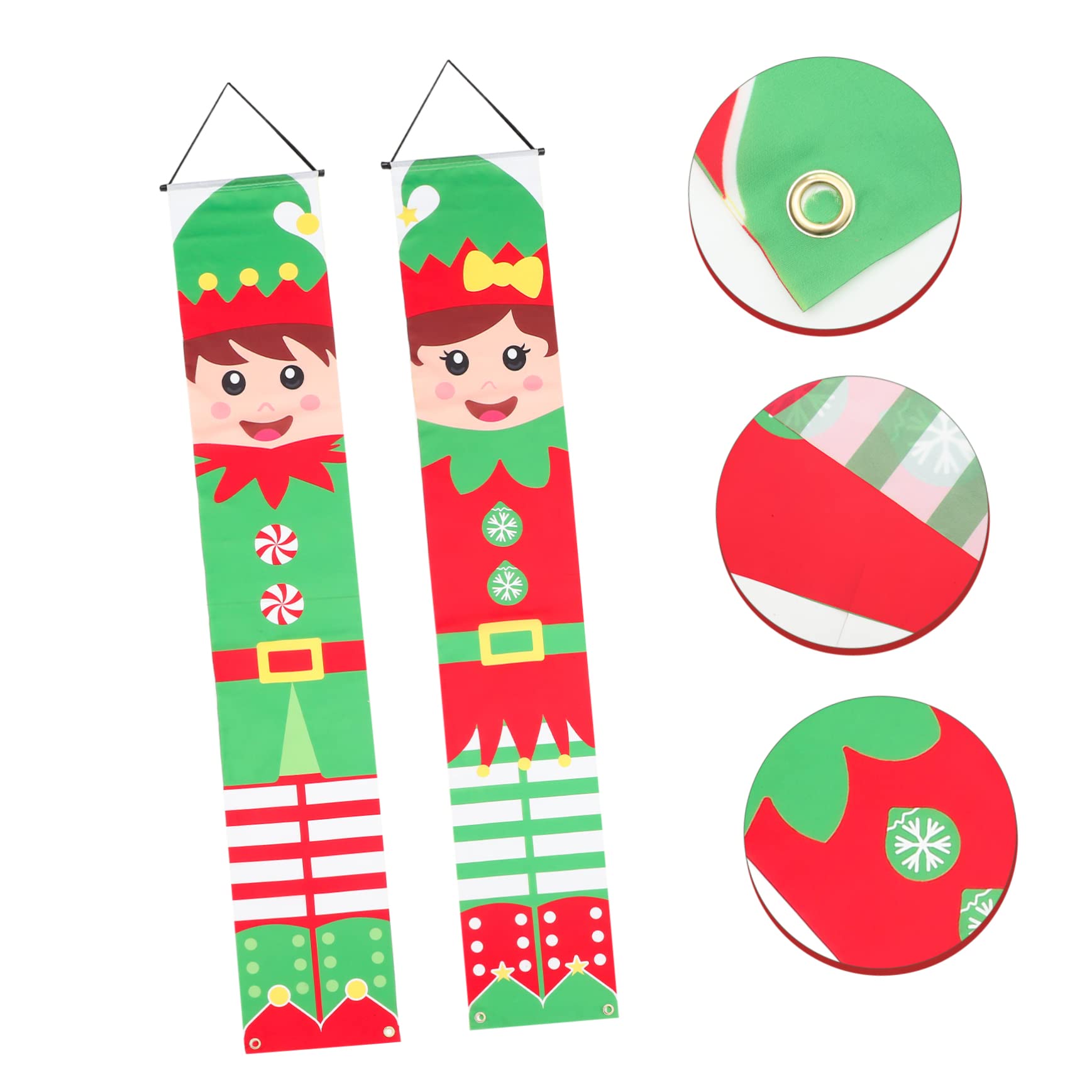 BESPORTBLE 4paia Decorazione Natalizia Per Portico Striscione Festivo Per Ingresso e Giardino Per Interni Ed Esterni Atmosfera Di Natale Accogliente