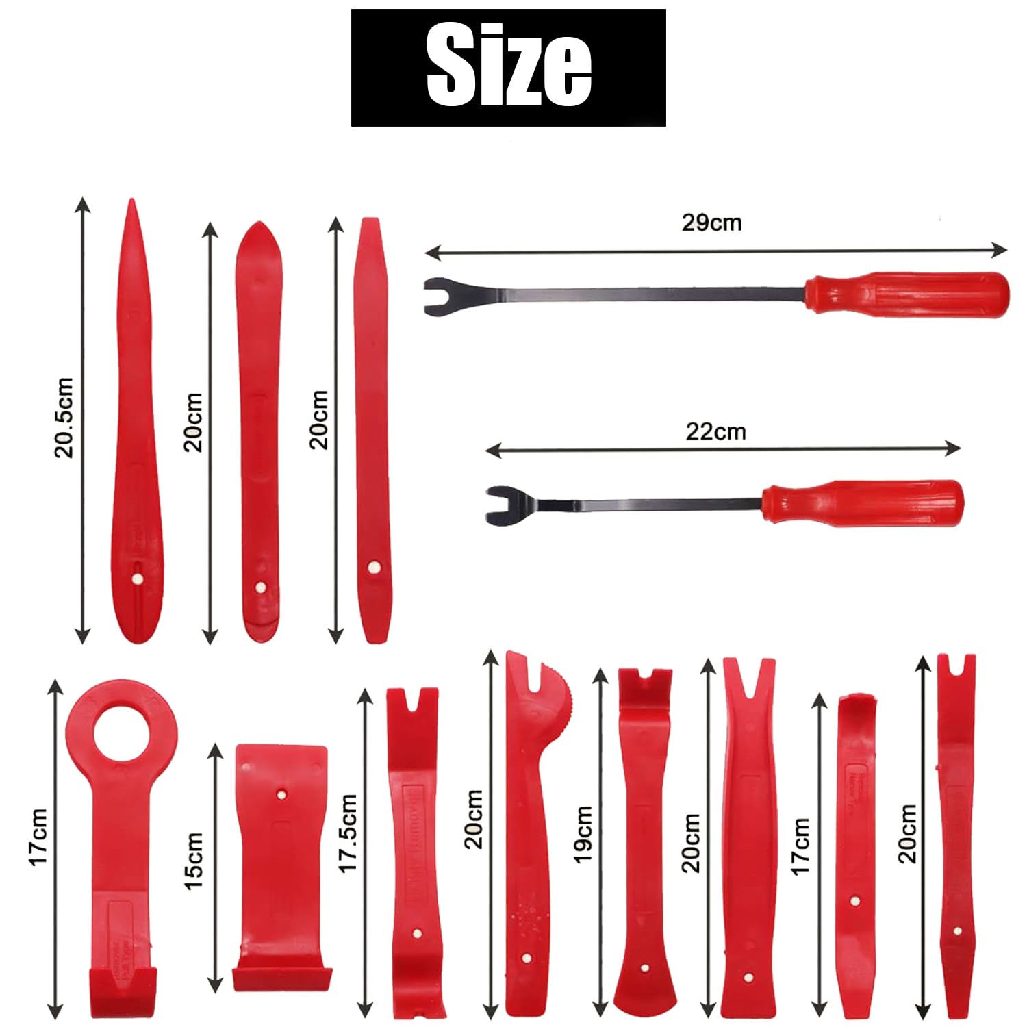 AM ANNA 19PCS Auto Trim Removal Tool Kit,Car Panel Tool Stereo Removal Tool Kit,Auto Clip Pliers Fastener Remover Pry Tool Kit,Car Upholstery Repair Kit with Storage Bag