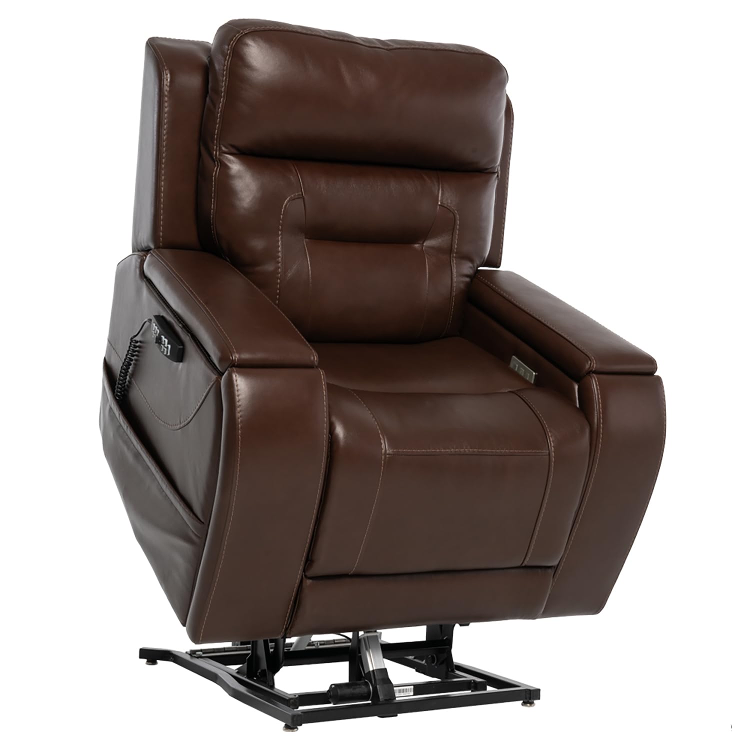 LIVING WELL STORES Pride ViVaLift Premier Leather Lift Chair Power Recliner (PLR-5900M) Medium, Immersive Audio System, Heat and Massage System (Sorrento Coffee, Curbside Delivery)