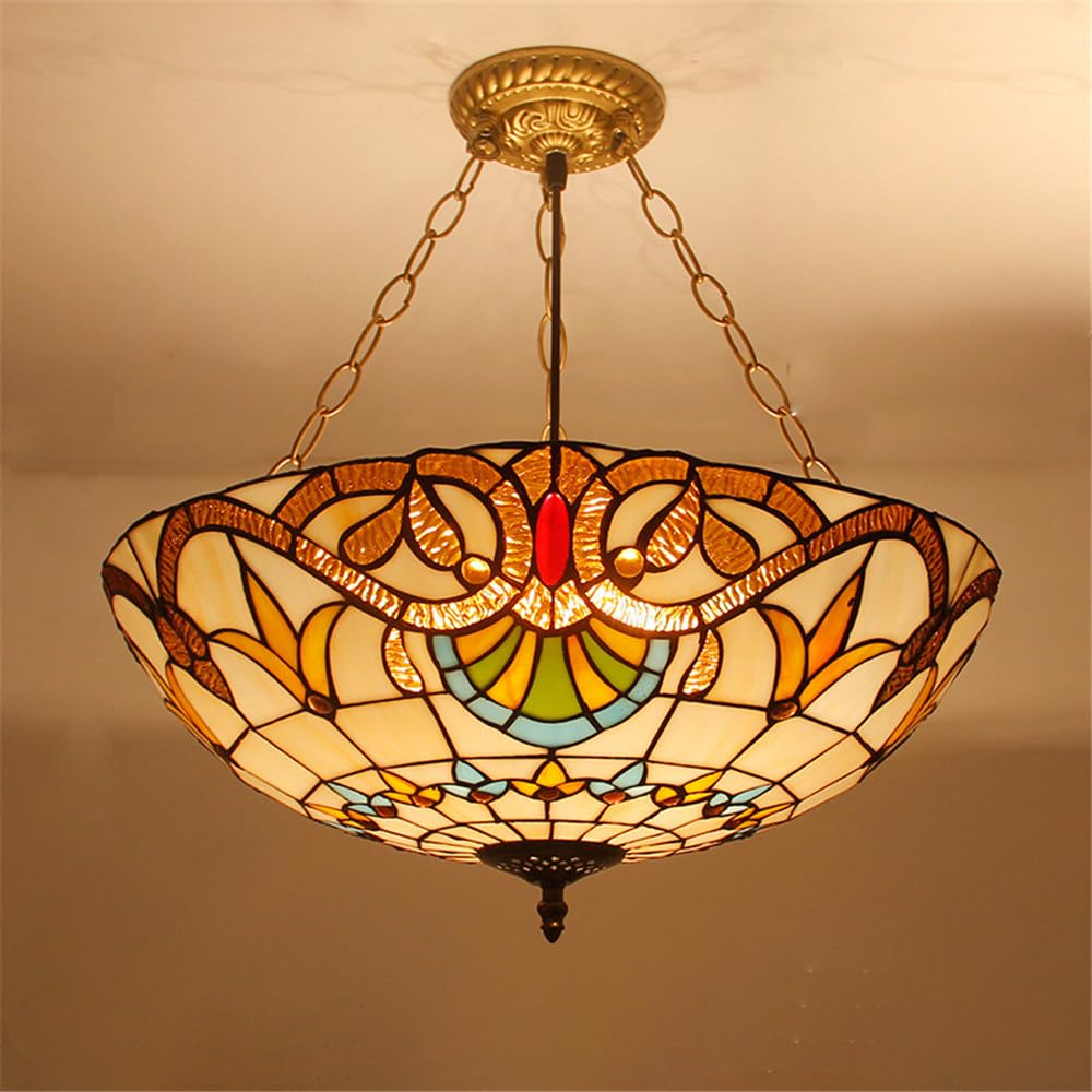 CSXSXAUO Contemporary Color Glass Pendant Lamp LED American Luxury Creativity Living Room Restaurant Bedroom Hotel Villa Corridor Cafe Bar Staircase Chandelier (Style 44 D50CM)
