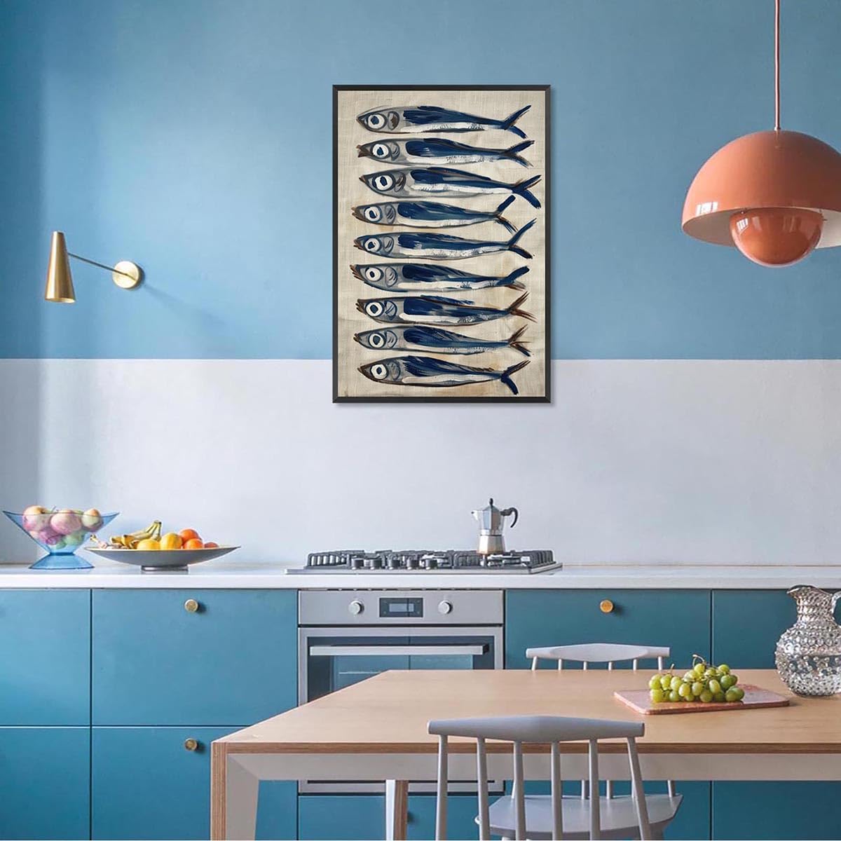 Amazon.co.jp: YODOOLTLY ヴィンテージ イワシ ポスター 魚