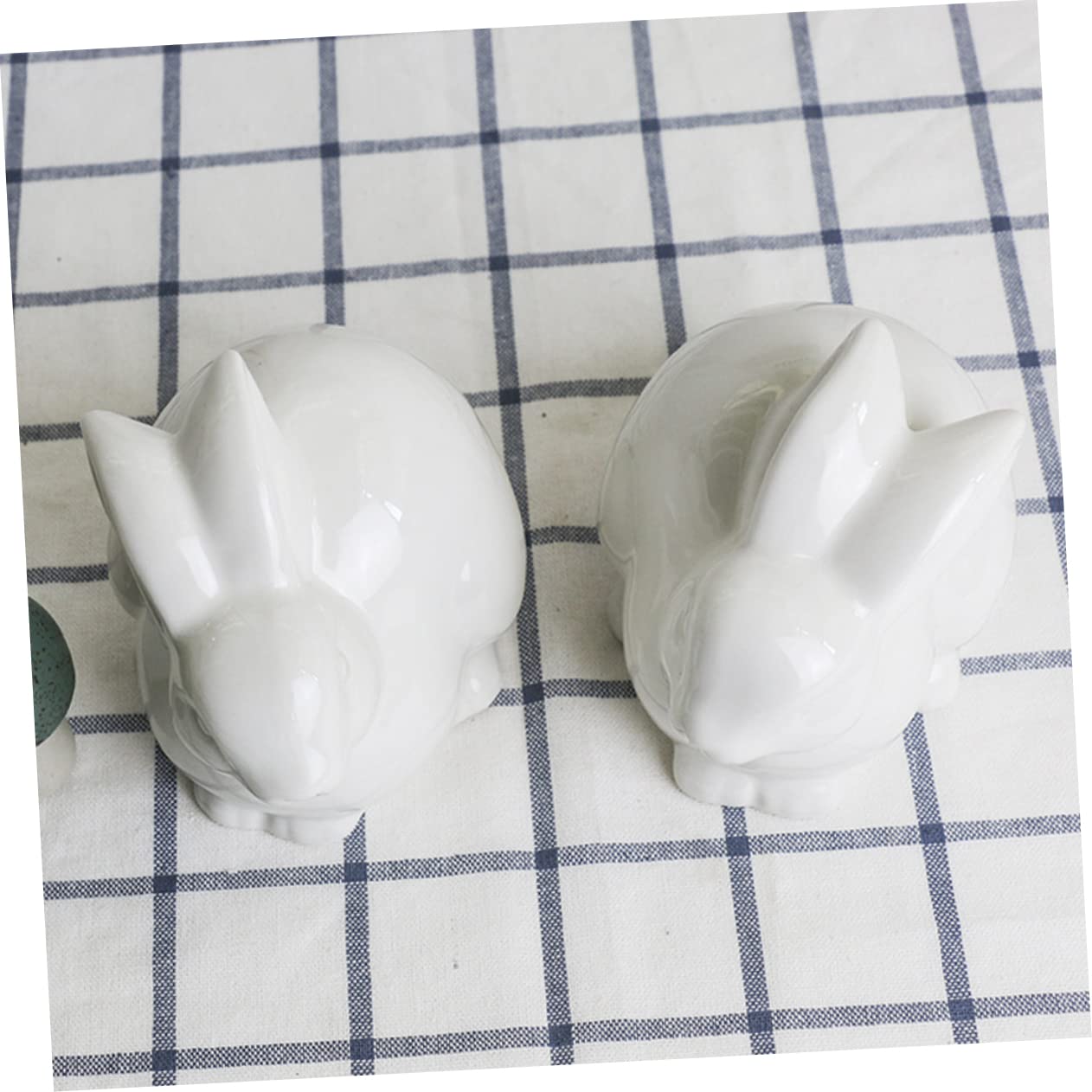YARNOW Coniglio in Porcellana Bianco per Decorazione Casa e Festa, Statuetta Decorativa Realistica e Delicata per Giardino e Tavoli