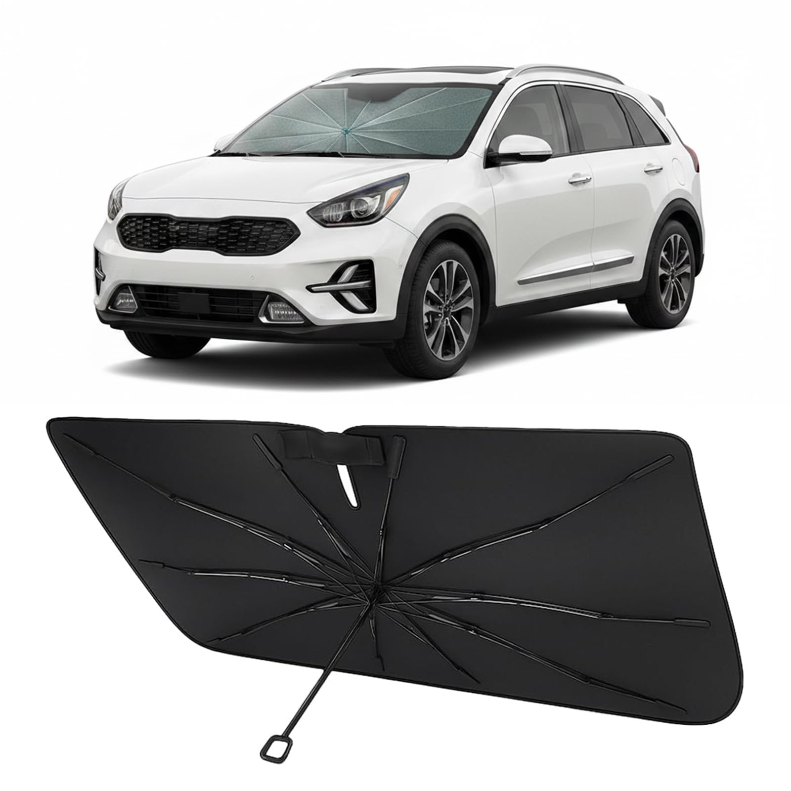 Proadsy Custom Fit Windshield Sun Shade Umbrella for 2017-2022 Kia NIRO