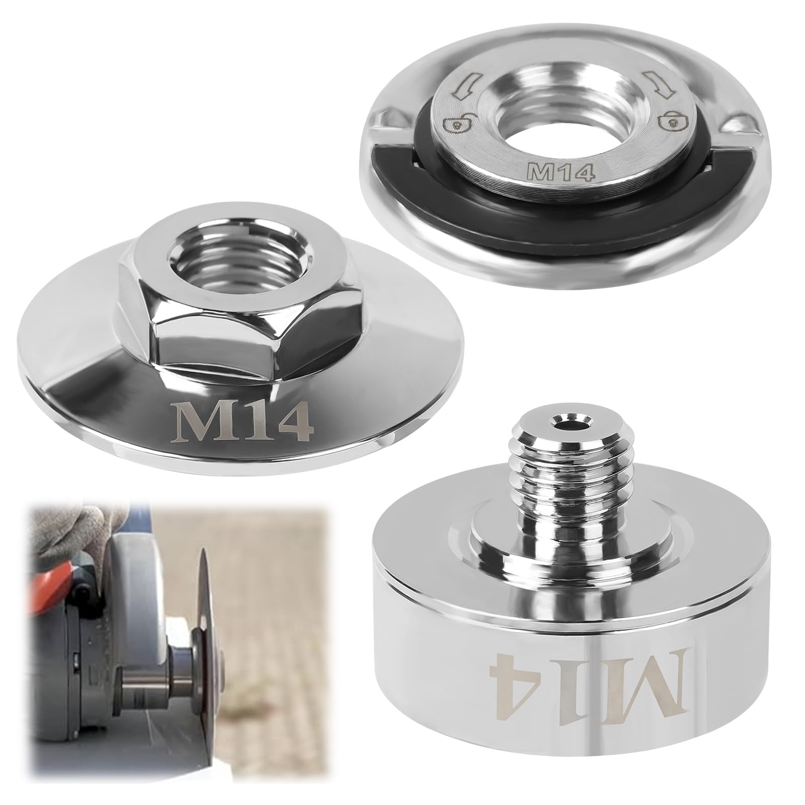 Adaptateur X-Lock pour meuleuse d'angle, écrou de serrage rapide M14, système de changement rapide X-Lock, s'adapte à toutes les meuleuses d'angle avec filetage M14