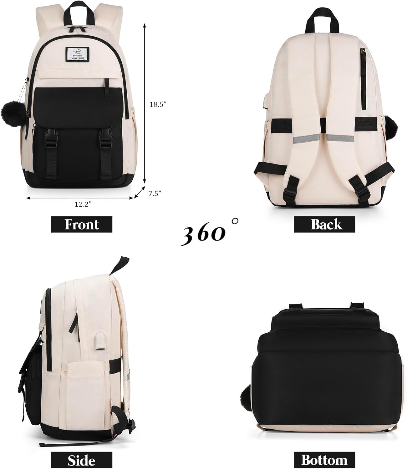 MOMUVO Backpacks for Teen Girls Women,17.3 Inch Laptop School Backpack Cute College Backpack Bookbag for Students