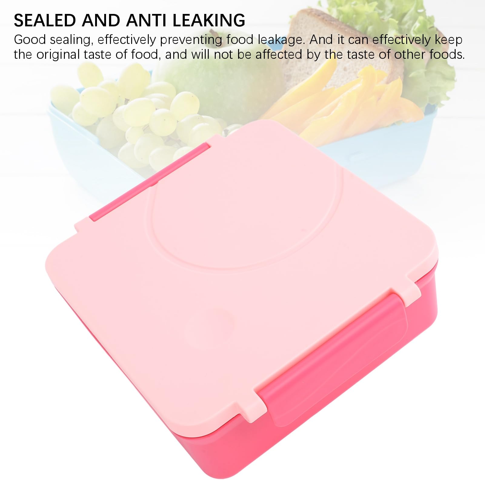 Pojemnik na lunch, wielokomorowy pojemnik na lunch, szczelny pojemnik na lunch z uchwytem, pojemnik na lunch dla dzieci, pojemnik na żywność do zmywarki, do pracy, szkoły (PINK)