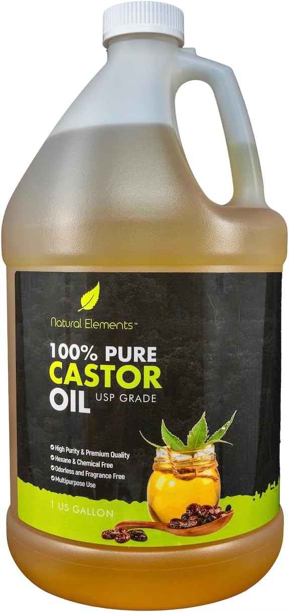 Amazon.com: Natural Elements 100% Castor Oil USP Grade | Cold Pressed ...