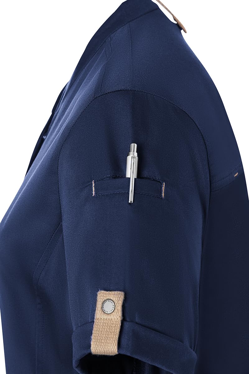 Karlowsky Damen Kochjacke Green-Generation Kurzarm Druckknöpfe Modern Fit Polyester/Baumwollmix Oeko-TEX® nachhaltig