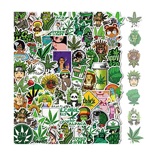 420 Stickers for Adult Weed&Stickers - Waterproof Marijuana Leaves Sticker 50pcs Vinyl Decal for Water Bottle, Laptop, Hydro Flask, Bumper Stickers Car Graffiti Stickers