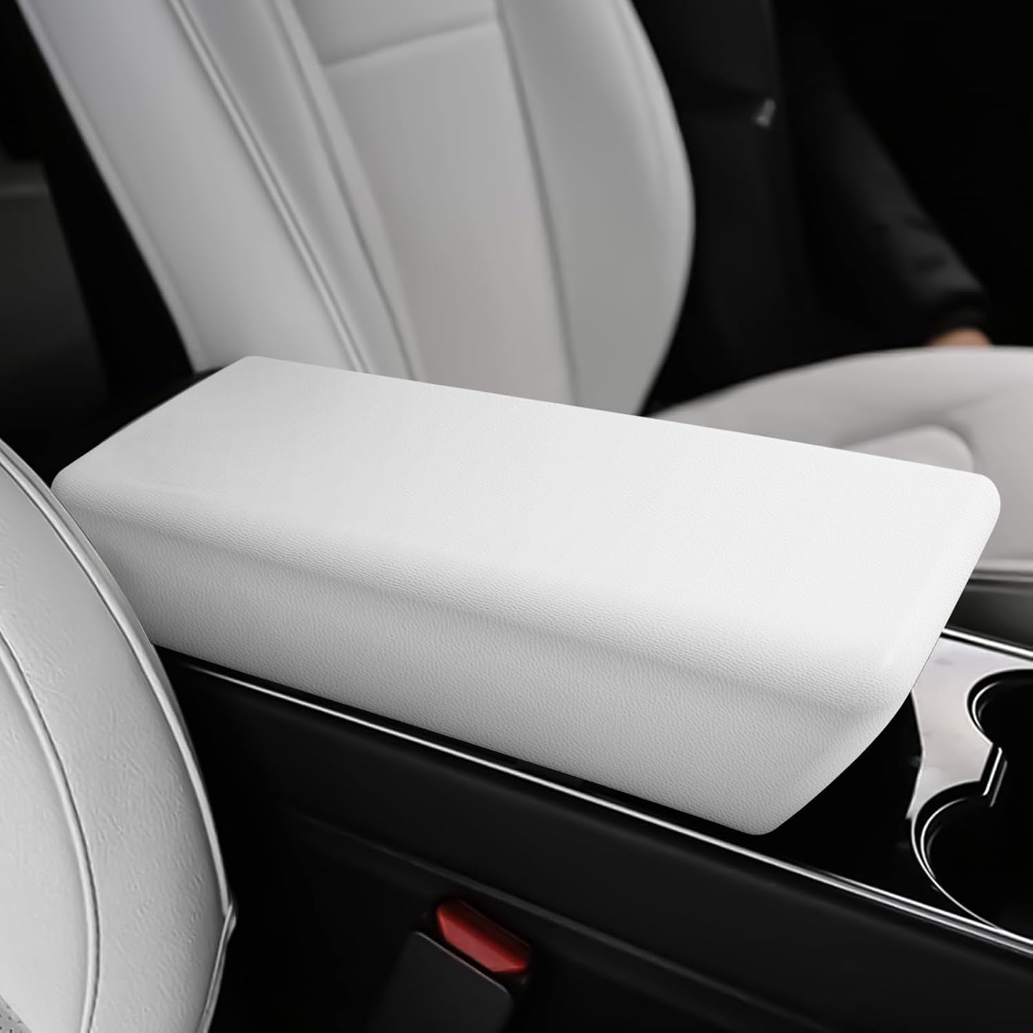Center Console Non-Slip Armrest Cover – Specifically Designed for the New Tesla Model Y 2025 2026 Refresh (Juniper) and Tesla Model 3 Refresh (Highland) – New Model Y Juniper Accessories White