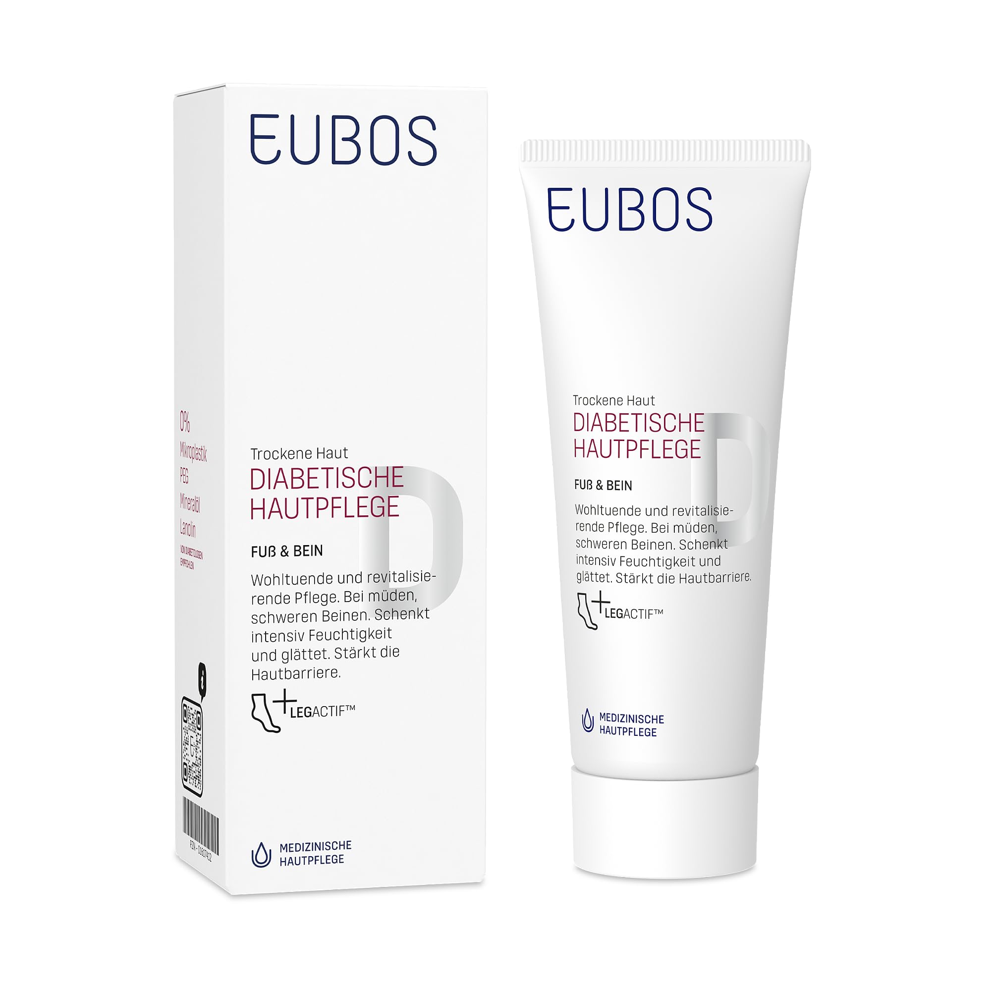EUBOS Diabetische Haut Pflege Fuß + Bein, 100 ml Creme