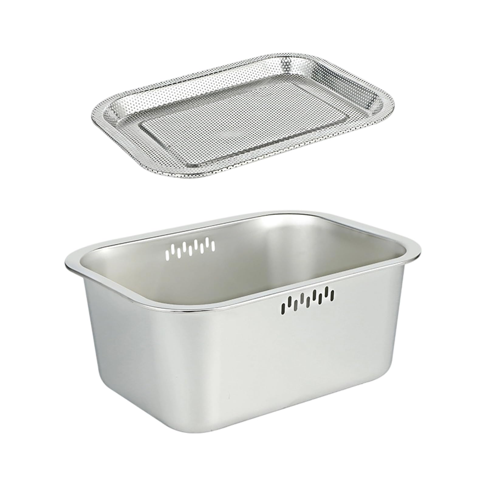 Tsophreniq Stainless Steel Square Colander Multipurpose Kitchen Strainer for Effici Multi Use Kitchen Draining Basket