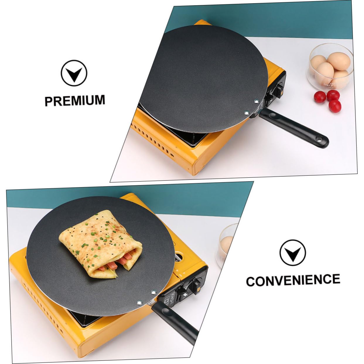 Alipis Padella Per Crepes Antiaderente in Alluminio Per Cucina Sana 30 Cm Manico Antiscivolo Opzioni Versatili Per Fornelli