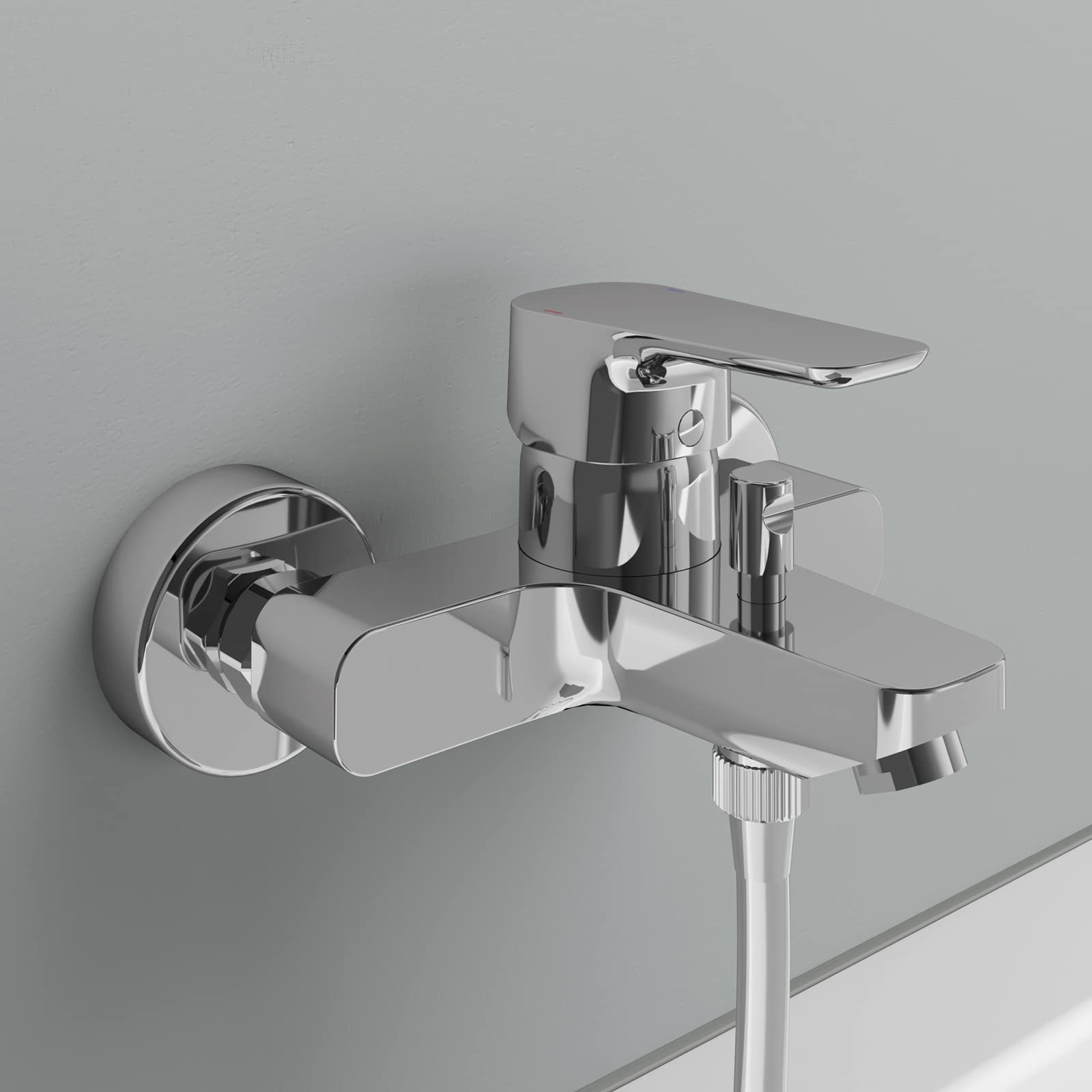 Ideal Standard - Ceraplan III, Set miscelatore esterno vasca/doccia con accessori, Tecnologia Click, Firmaflow, Cromato
