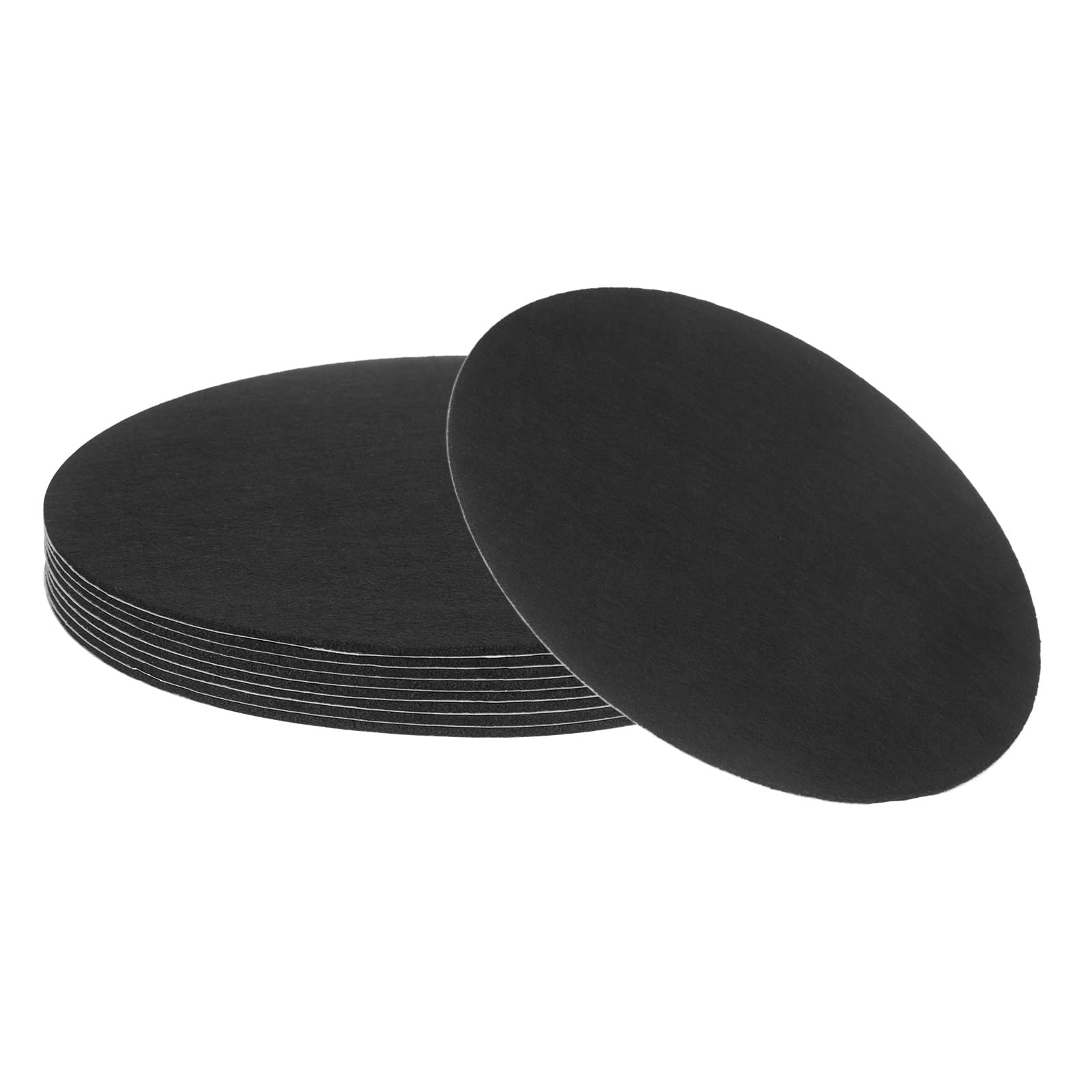 sourcing map 8Pcs Non Slip Felt Furniture Pads, 267mm Round Self Adhesive Felt Bumpers Noise Reducing Furniture Feet Floor Protector for Chairs Tables Furniture Legs (Black 3mm Thick)