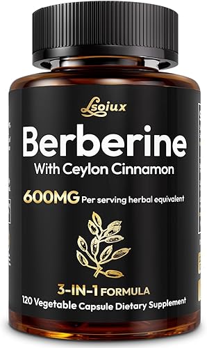 Miniatura 8 de Suplemento de berberina premium compatible con AMPK metabólico, berberina liposomal con canela de Ceilán - Fórmula clásica de 600 mg para un