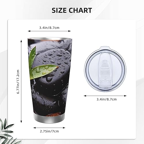 Miniatura 4 de WSOIHFEC Rain Drops Over Rock print 20oz Car Cup Double Wall Insulated Tumbler with Lid and Straw Stainless Travel Tumbler Reusable Coffee Mug Spill