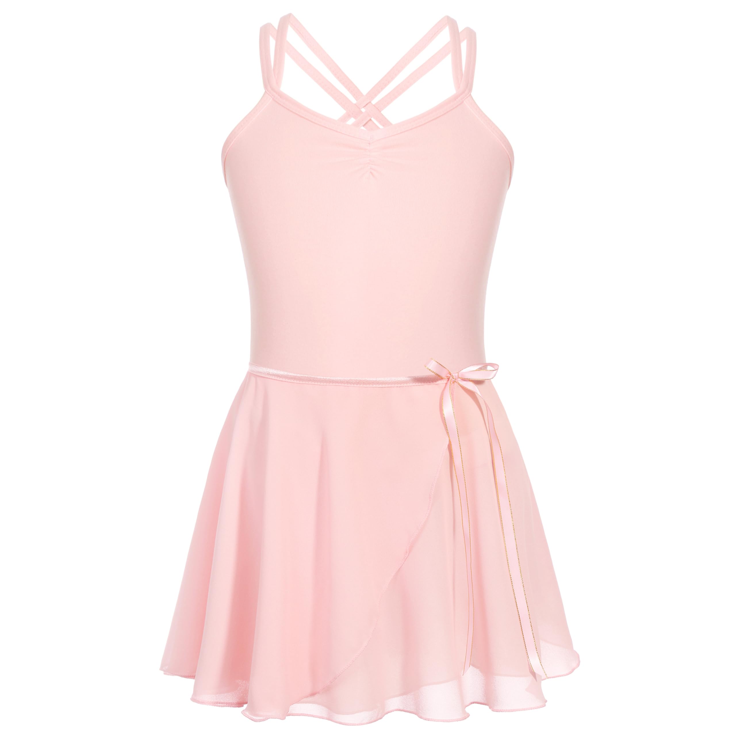 Vestito Body da Balletto Danza per Ragazze Bambina Gonna Balletto Body Ginnastica Cotone Spalline Sottili