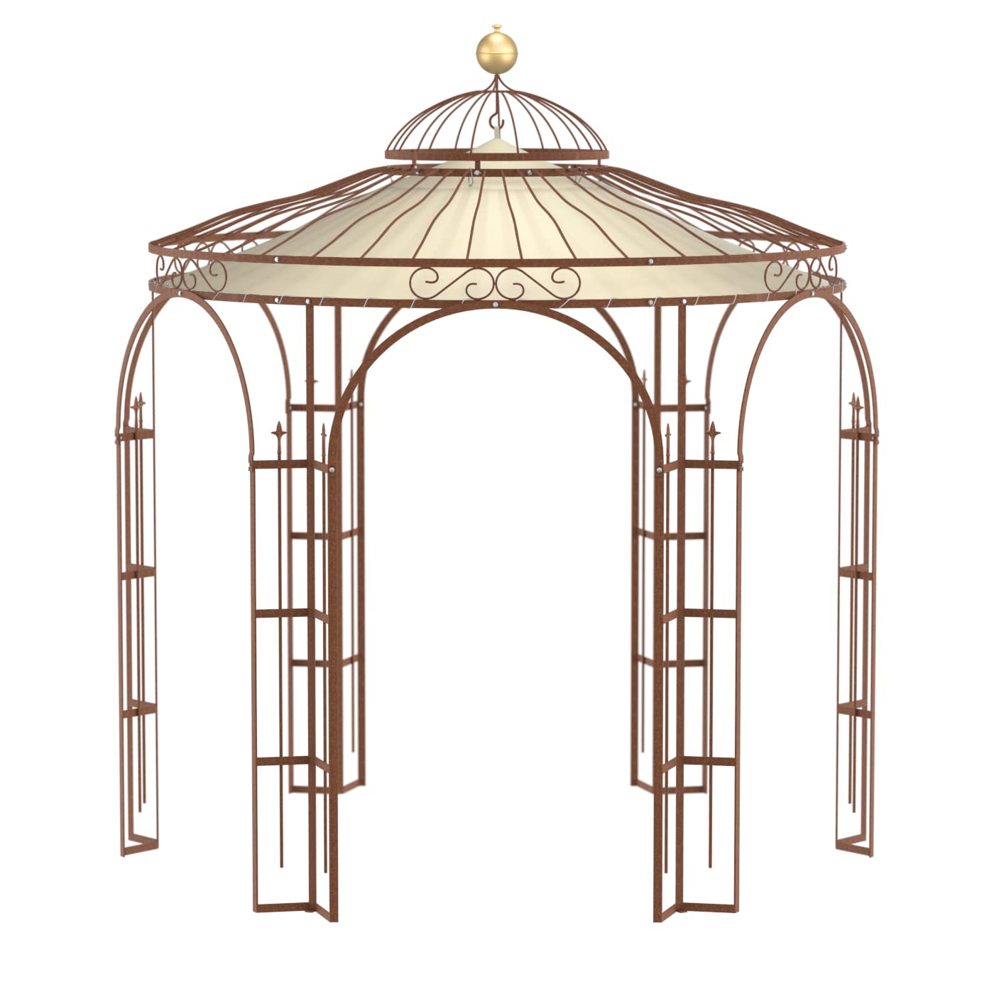 ELEO Pavillon Milano, rostoptik, Ø 2,9 m, Sonnensegel