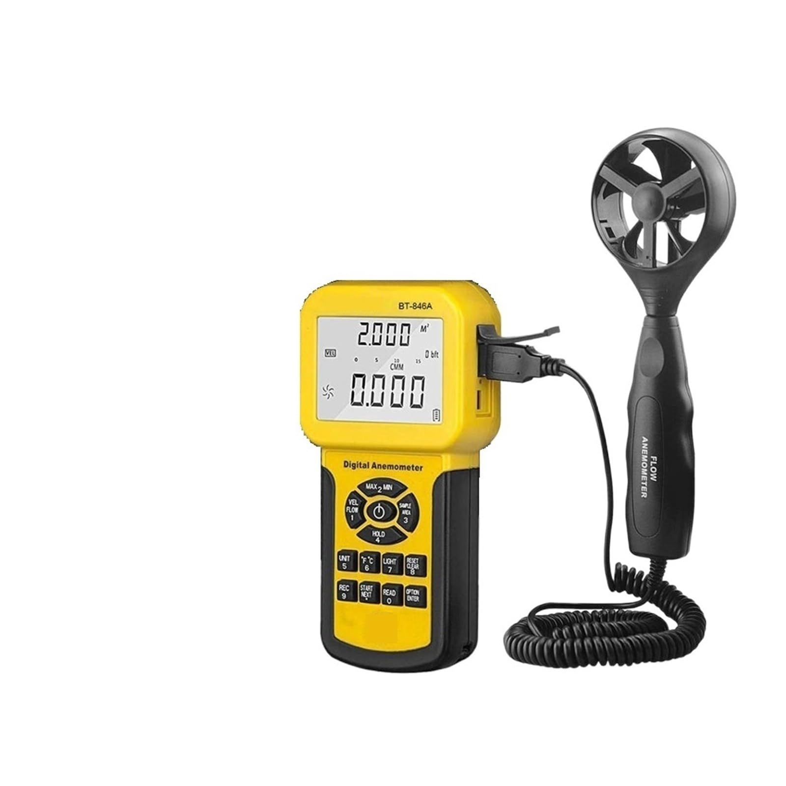 Anemómetro Digital Volumen De Aire Velocímetro Probador Velocidad Del Viento Medidas Medidor Tacómetro MedicióN Precisa