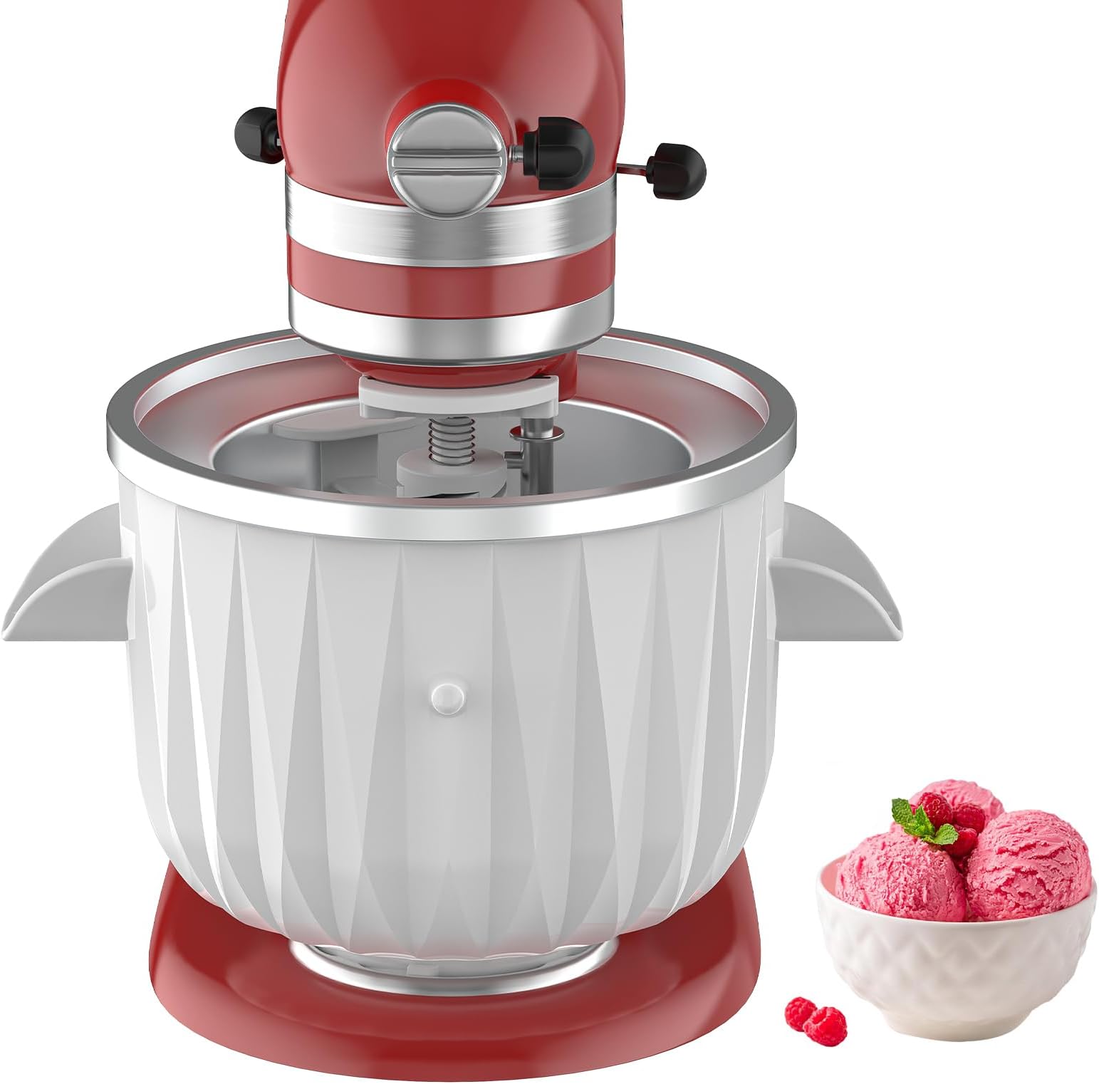KitchenAid KSMDRTVICE3 2Quart Ice Cream Maker & Flex Edge Beater Package Stand