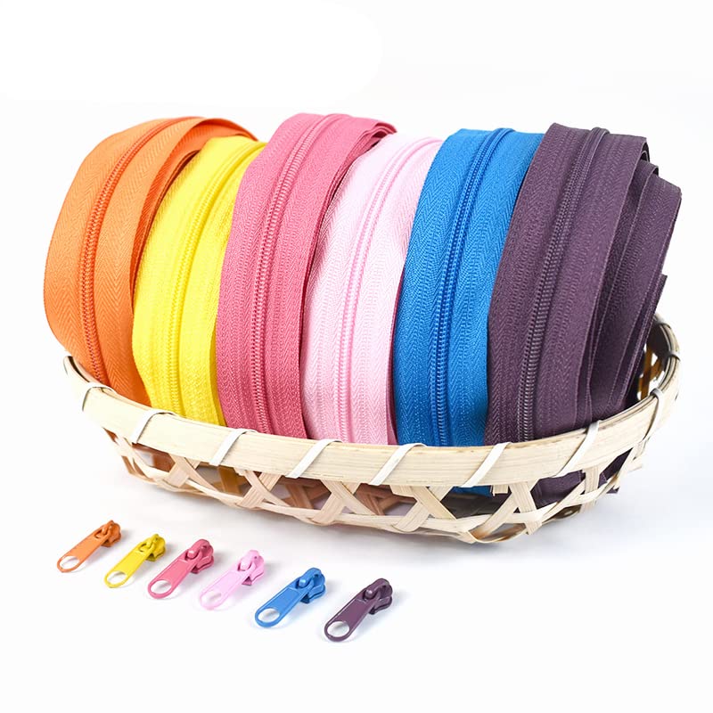 Rollo de cremallera de bobina de nailon de 5/10/20 metros 5# con cinta de cremalleras deslizantes para coser bolsas de ropa Kit de reparación de cremallera accesorios de ropa DIY-LakeBlue275,5#,20 me