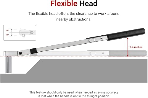 Miniatura 10 de TEKTON Llave dinamométrica de haz dividido de 12 pulgada 32 dientes 40-250 ft-lb  TRQ62203AMZ