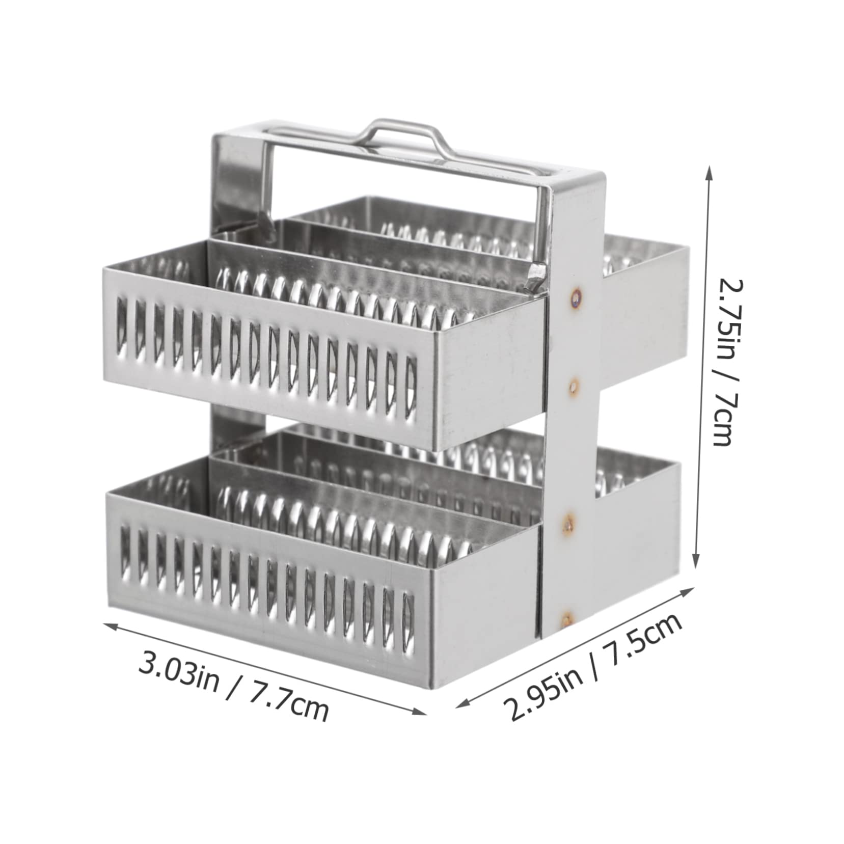 CIYODO 30 Positions Microscope Slides Holder Laboratory Staining Rack Space-Saving Stainless Steel Rack