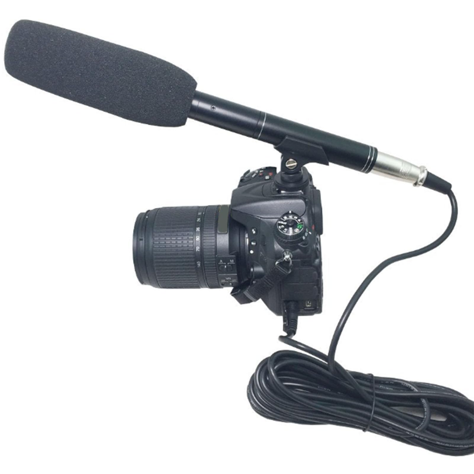 Profesjonalny mikrofon typu z kablem XLR Wysokiej jakości mikrofon do nagrywania dźwięku do kamery DSLR Kamera wideo Wywiad ABS Metalowa konstrukcja 22x275mm