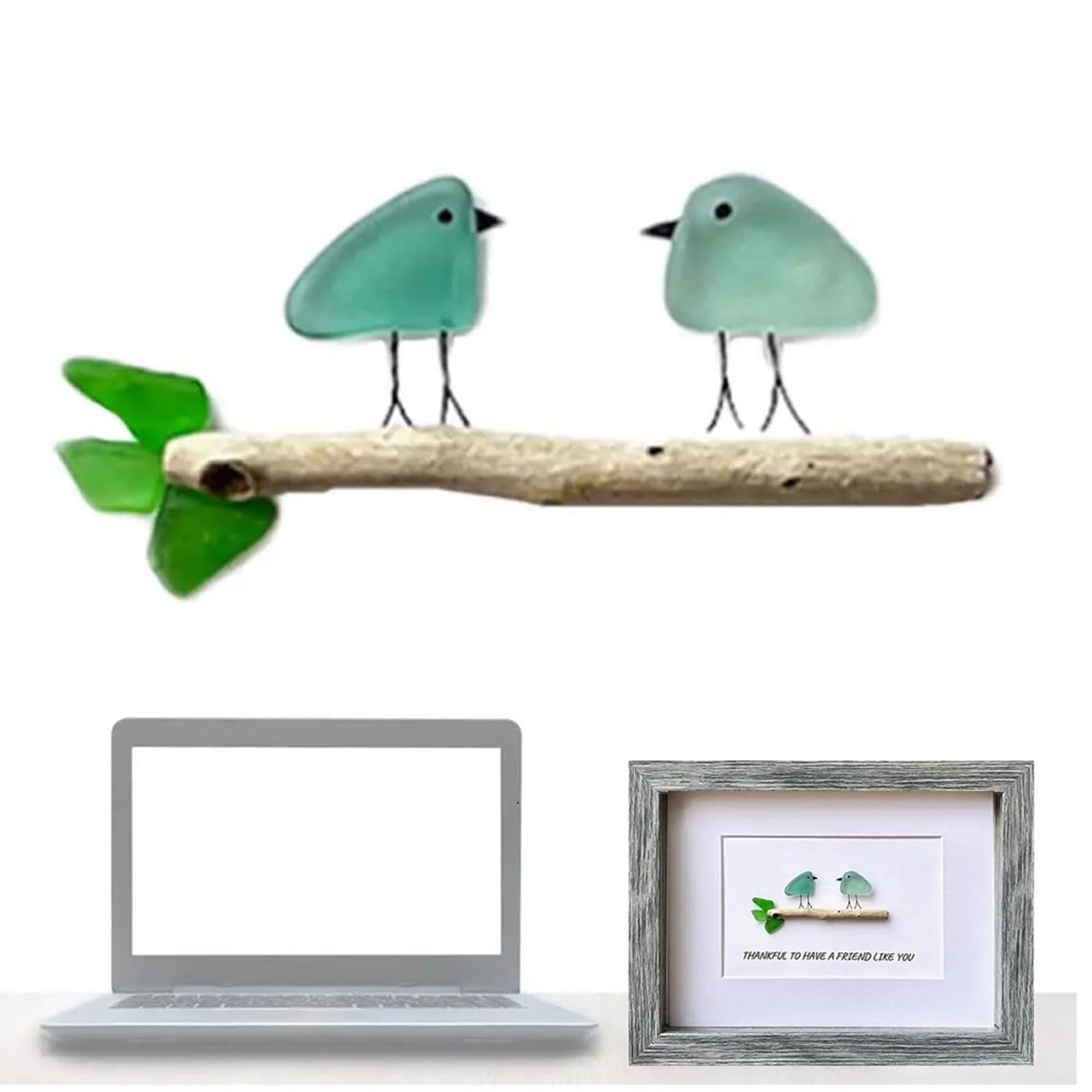 シーグラスアート ✧˖°♡みんな友達♡✧˖° 犬 鳥 カメ うさぎ