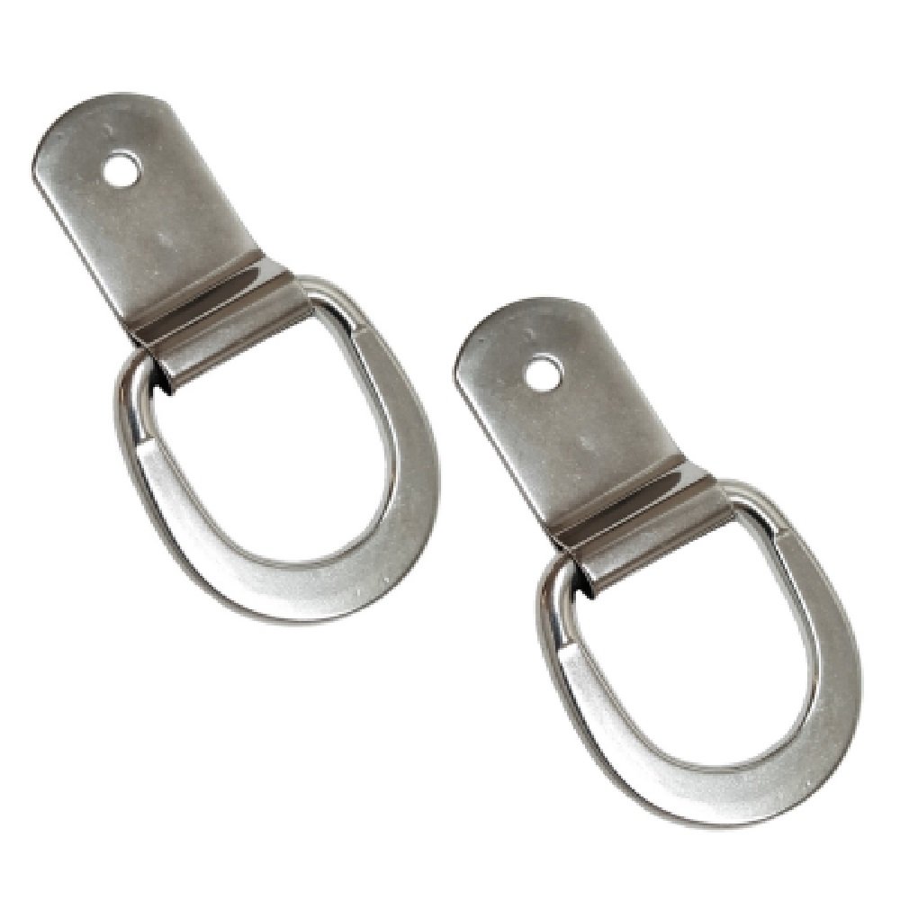 Hill Leather Company 2 pcs Stainless Steel Saddle Repair Dee Clip 1-3/4" D-Ring