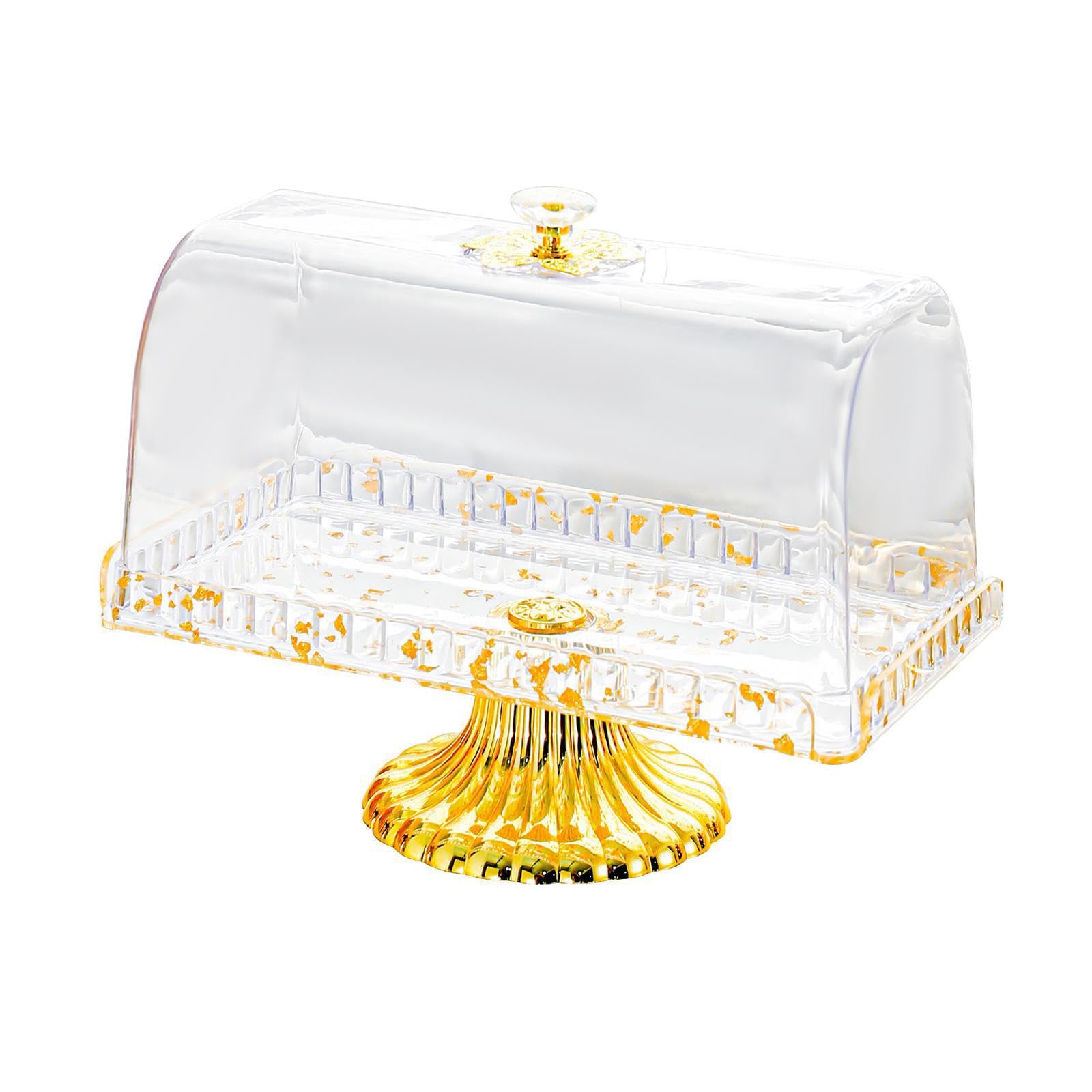 TWISAXC Beautiful Cake Stand With Lid Designed To Desserts Fresh Stylish Dessert Platter Family Dinners Footed Cake Plate With Lid Is Very Easy To Clean