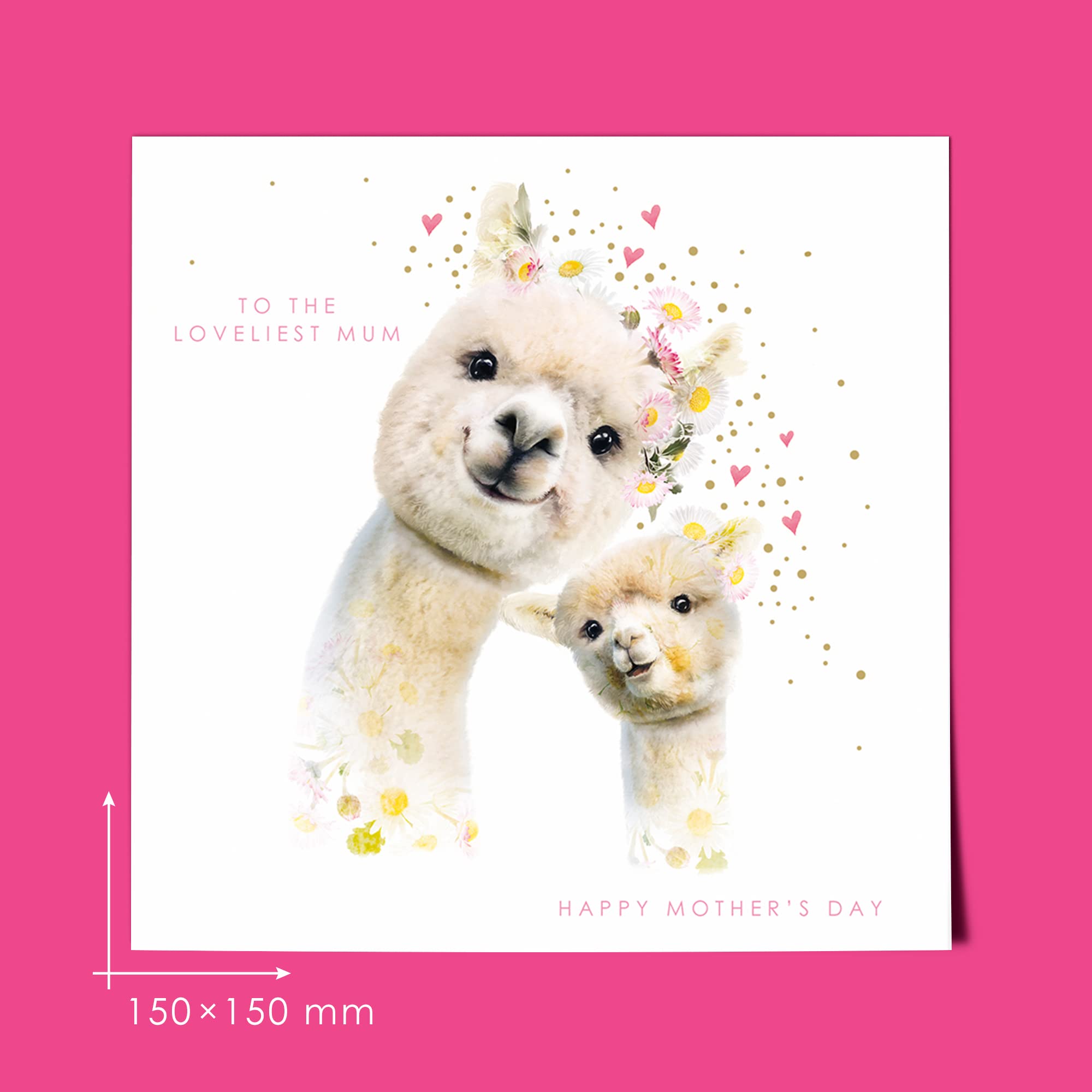 Lola Design Muttertagskarte „To The Loveliest Mum“ – Mit Grauem Umschlag, 150 X 150 Mm