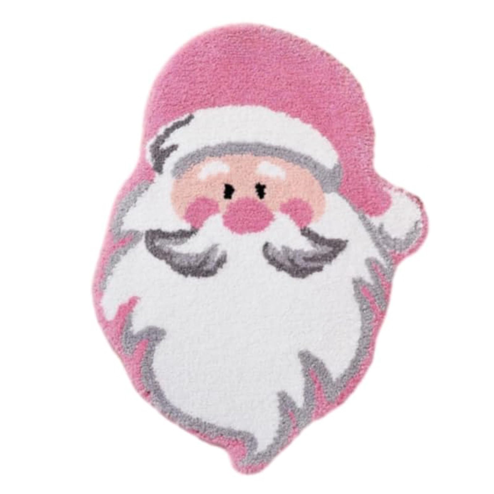 Christmas Bath Mat, Cute Tree Rug, Non-Slip Washable Bathroom Decor, Microfiber Absorbent Shower Green Rug (Pink Claus)