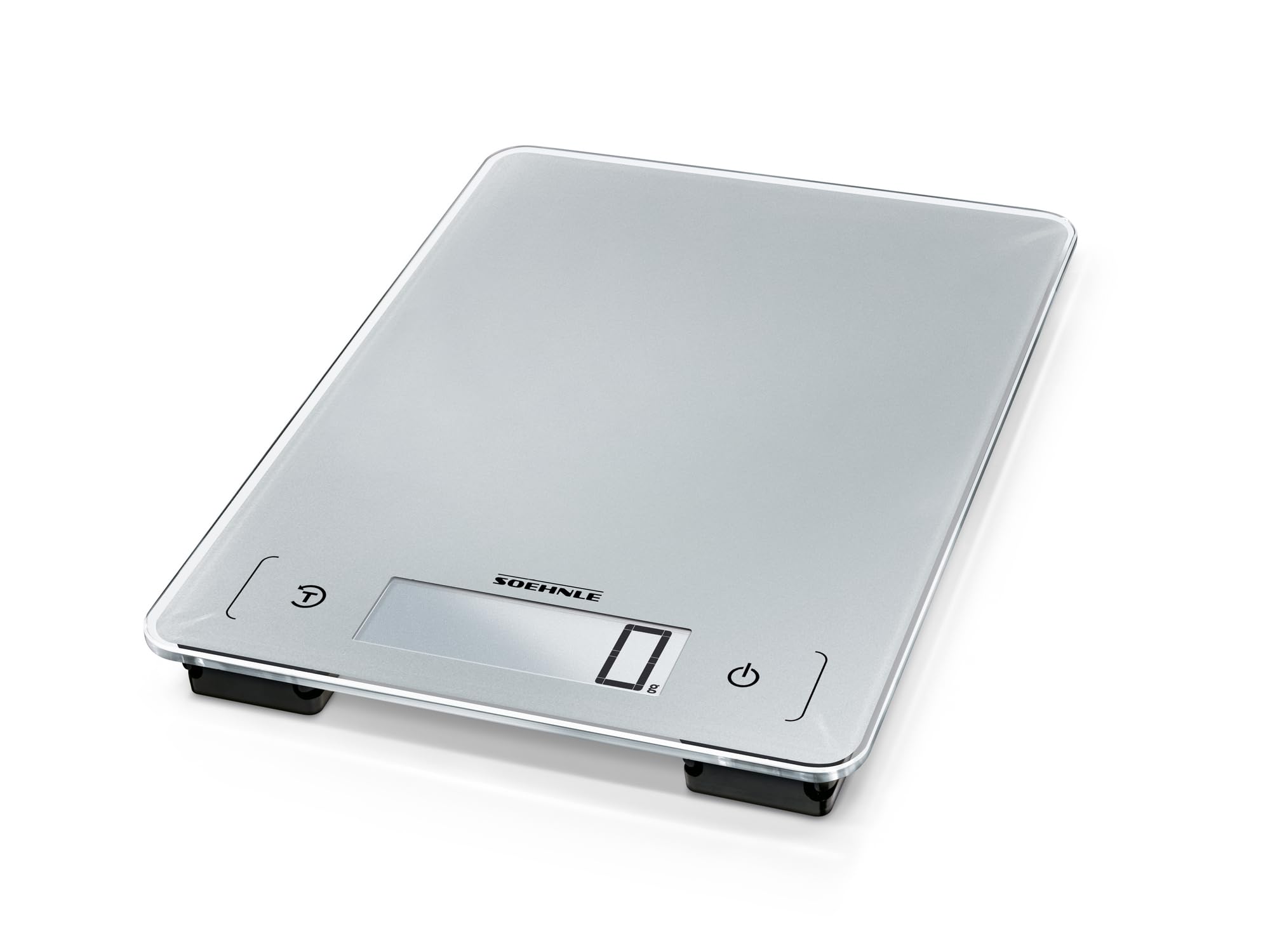 Soehnle Báscula de cocina Page Aqua Proof, báscula digital que pesa entre 1 g y 10 kg, peso de cocina apta para lavavajillas y con pantalla LCD XXL con dígitos de 23 mm de altura, gris | Microfibra micro duo para suciedad incrustada, giro 360°, apta para