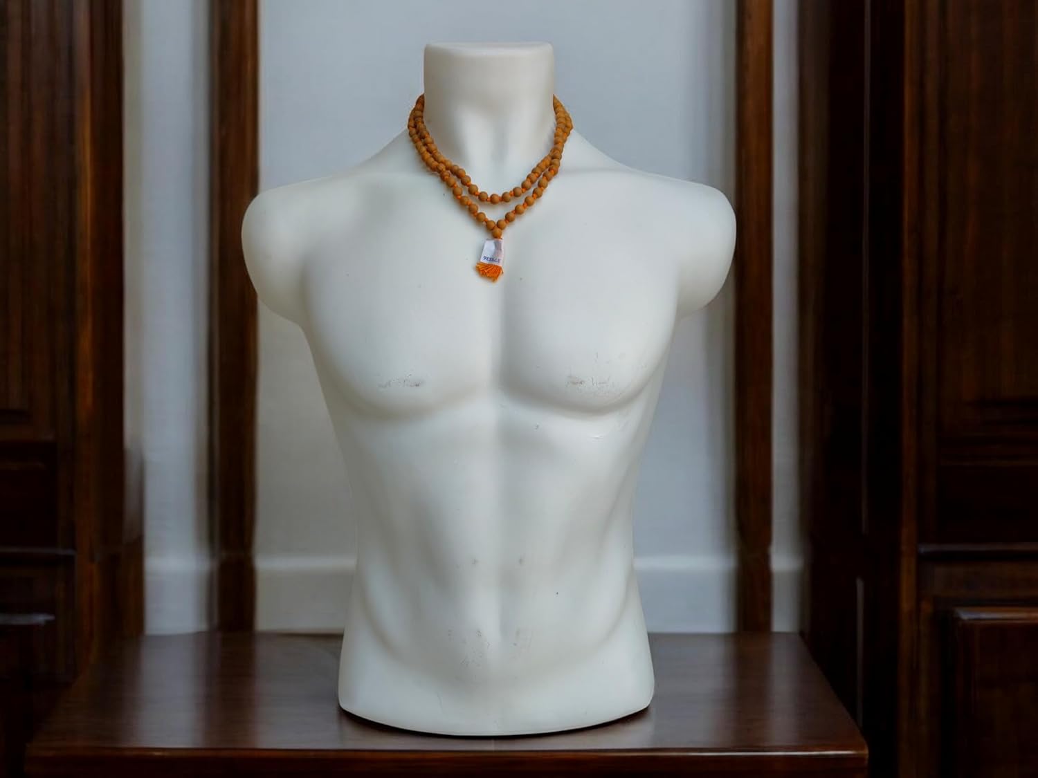 Sandalwood Japa Mala 8MM – White Chandan Mala Aromatic Fragrant Hand-Knotted Tibetan Prayer Beads for Meditation, Yoga, Chanting, Bracelet & Necklace Jewelry | Genuine Nepal Buddhist Wooden Mala - Image 6