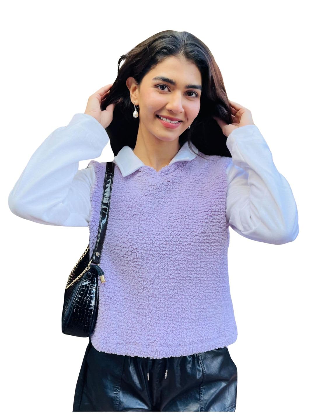 tandul Women's Solid Purple Sweatshirt- Polyester Style Full Sleeve for Office, Casual, Festive & Party (12008)-picture-20