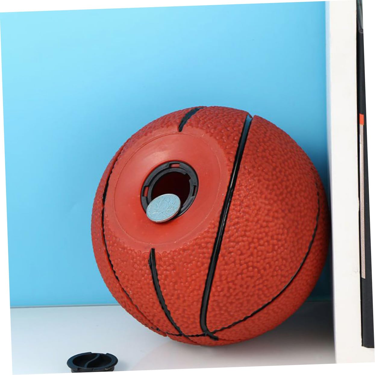 Salvadanaio a Forma di Pallone da Basket per Bambini in Vinile Design Resistente e Tocco Morbido, per Risparmiare e Decorare la Camera dei Ragazzi