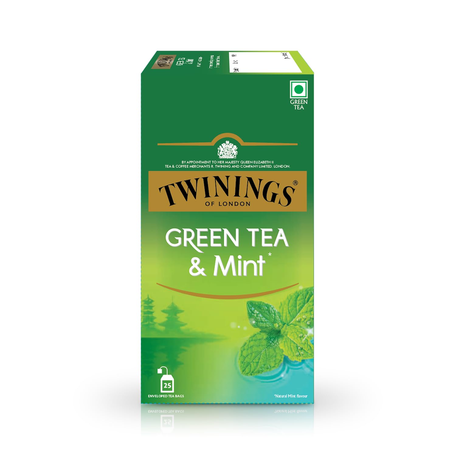 Twinings Green Tea & Mint, 25 Teabags, Green Tea, Cool & Refreshing Mint Flavour, 50 Grams