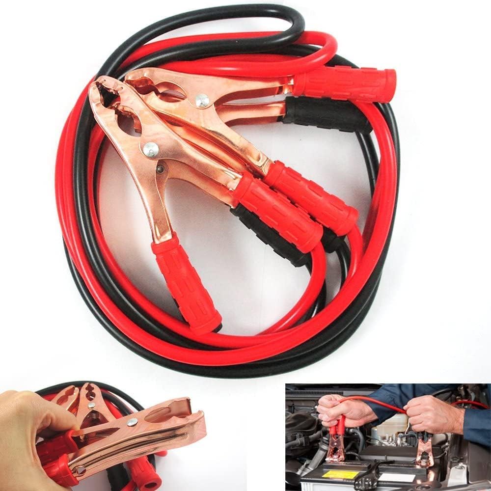 1500 amp heavy duty booster cables 6 ft – high performance jump starter wire with extra grip copper clamps for car, suv, van & diesel engines (1500 amp jumper cable)