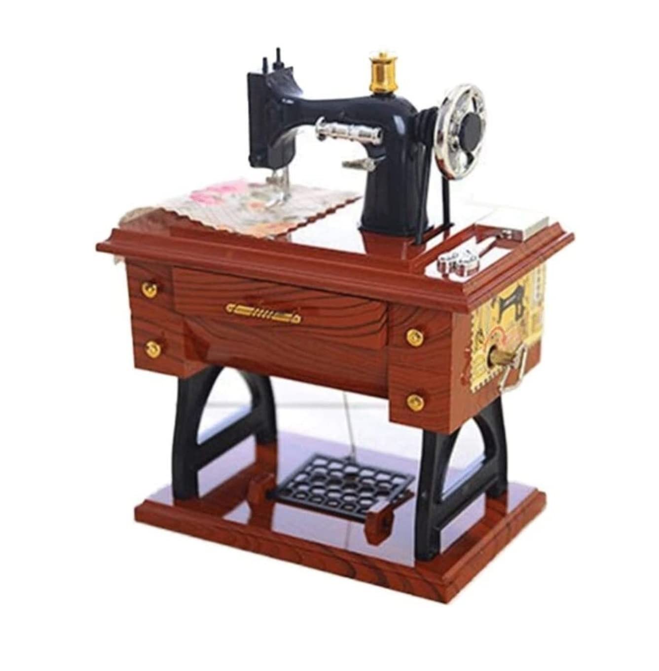 Caja de música Caja De Musica Niña Caja De Música De Máquina De Coser Caja De Música De Decoración De Plástico con Cajón para Cumpleaños De Navidad Caja Musical Personalizada(17 * 10 * 22cm)