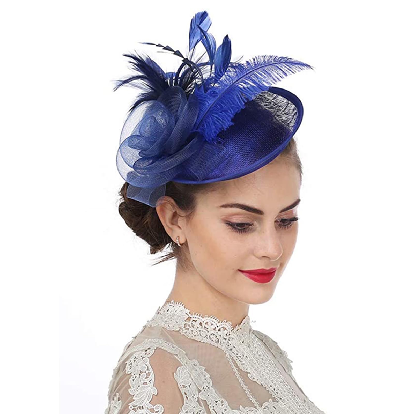 Ladies' Flower Feather Fascinator Veil Net Headband Clip Pillbox Hat Wedding Bridal Hair Clip Headpiece Top Hat Race Ascot Cocktail Tea Party Headwear Bowler Banquet Hair Accessories